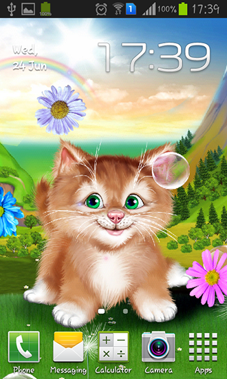 Скачать бесплатные живые обои Животные для Андроид на рабочий стол планшета: Kitten.