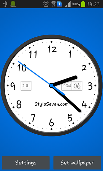 Light analog clock - скачать живые обои на Андроид 4.3 телефон бесплатно.
