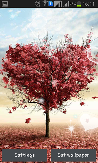 Скачать бесплатно живые обои Love tree by Pro live wallpapers на Андроид телефоны и планшеты.