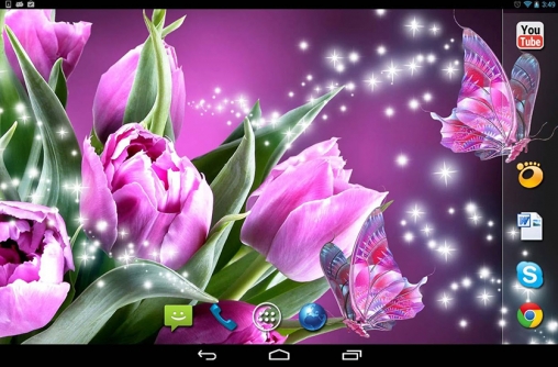 Скачать бесплатные живые обои Цветы для Андроид на рабочий стол планшета: Magic butterflies.