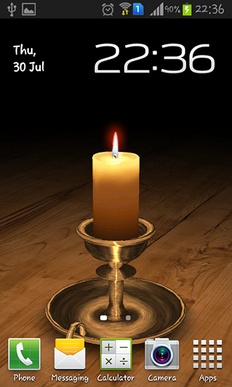 Melting candle 3D - скачать живые обои на Андроид 4.0.4 телефон бесплатно.