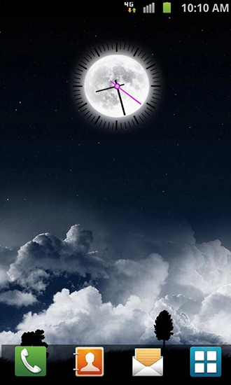 Скачать бесплатно живые обои Moon clock на Андроид телефоны и планшеты.