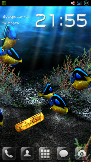 Скачать бесплатные живые обои Аквариумы для Андроид на рабочий стол планшета: My 3D fish.