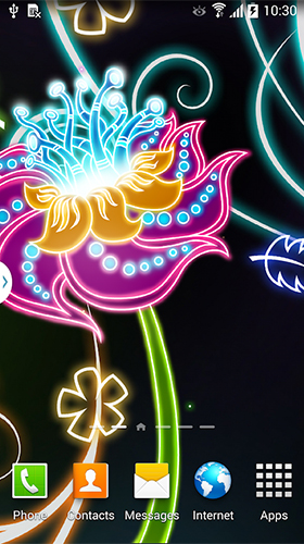 Скачать Neon flowers by Live Wallpapers 3D - бесплатные живые обои для Андроида на рабочий стол.