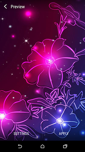 Скачать бесплатные живые обои Цветы для Андроид на рабочий стол планшета: Neon flower by Dynamic Live Wallpapers.