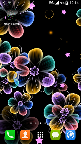 Neon flowers - скачать живые обои на Андроид 5.0 телефон бесплатно.