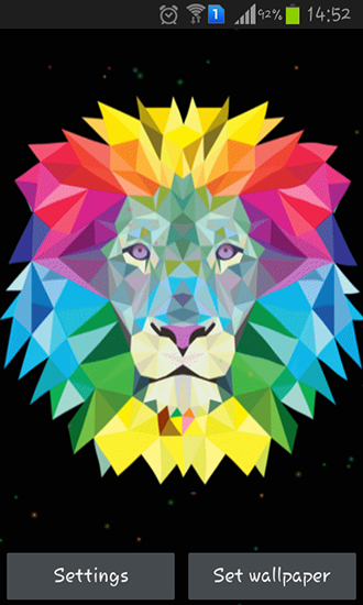 Neon lion - скачать живые обои на Андроид 9.0 телефон бесплатно.