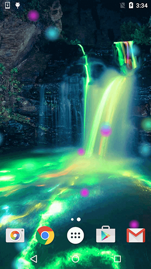 Скачать бесплатные живые обои Пейзаж для Андроид на рабочий стол планшета: Neon waterfalls.