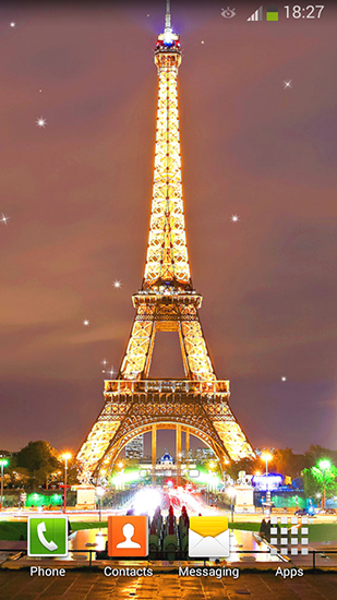Скачать бесплатные живые обои для Андроид на рабочий стол планшета: Night in Paris.