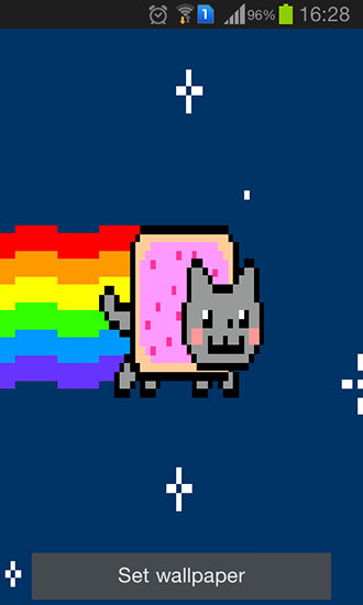 Скачать бесплатно живые обои Nyan cat на Андроид телефоны и планшеты.