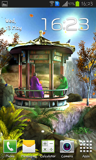 Скачать бесплатные живые обои Пейзаж для Андроид на рабочий стол планшета: Oriental garden 3D.