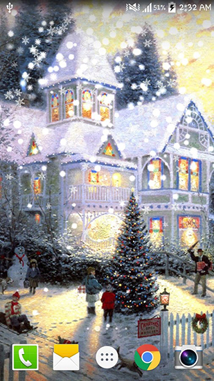 Painted Christmas - скачать живые обои на Андроид 8.0 телефон бесплатно.