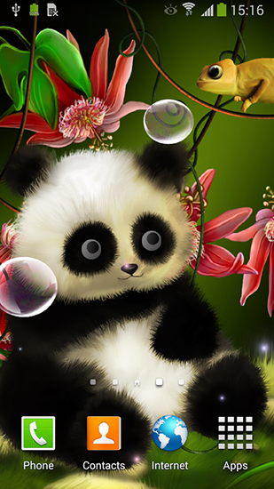 Скачать бесплатные живые обои Животные для Андроид на рабочий стол планшета: Panda by Live wallpapers 3D.