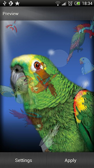 Скачать бесплатные живые обои Животные для Андроид на рабочий стол планшета: Parrot.