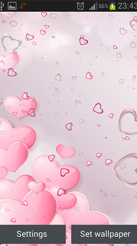 Скачать Pink hearts - бесплатные живые обои для Андроида на рабочий стол.