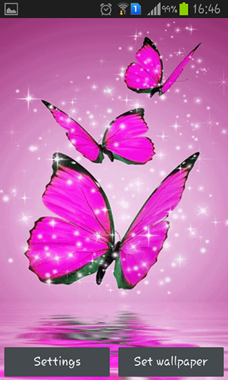 Pink butterfly - скачать живые обои на Андроид 8.0 телефон бесплатно.