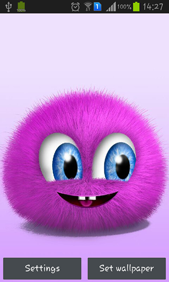 Pink fluffy ball - скачать живые обои на Андроид 2.1 телефон бесплатно.
