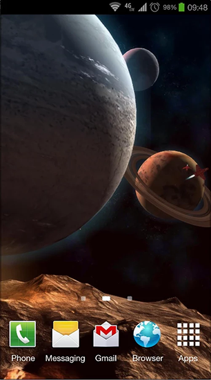 Скачать бесплатные живые обои Космос для Андроид на рабочий стол планшета: Planetscape 3D.