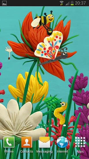 Plasticine spring flowers - скачать живые обои на Андроид 4.3 телефон бесплатно.