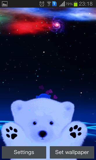 Polar bear love - скачать живые обои на Андроид 4.4.4 телефон бесплатно.