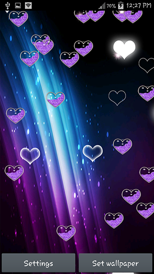 Скачать бесплатно живые обои Purple heart на Андроид телефоны и планшеты.