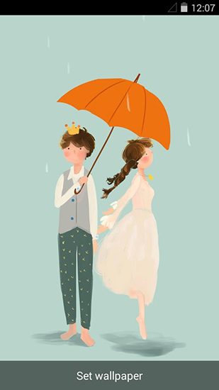 Rainy romance - скачать живые обои на Андроид 7.0 телефон бесплатно.