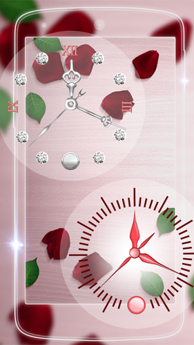 Скачать Rose picture clock by Webelinx Love Story Games - бесплатные живые обои для Андроида на рабочий стол.