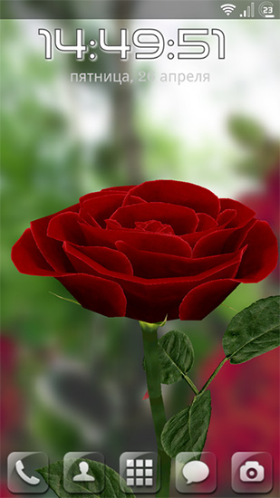 Скачать бесплатные живые обои Цветы для Андроид на рабочий стол планшета: Rose 3D.