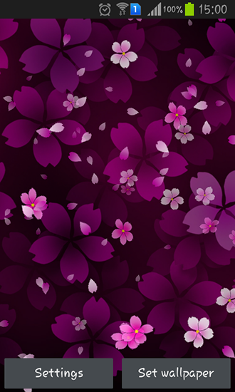 Sakura falling - скачать живые обои на Андроид 4.0.2 телефон бесплатно.