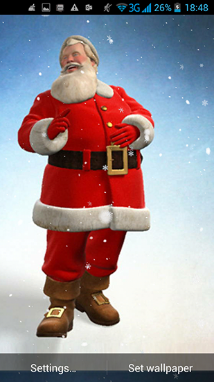 Скачать бесплатно живые обои Santa 3D на Андроид телефоны и планшеты.