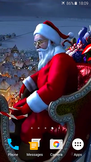 Скачать бесплатно живые обои Santa Claus 3D на Андроид телефоны и планшеты.