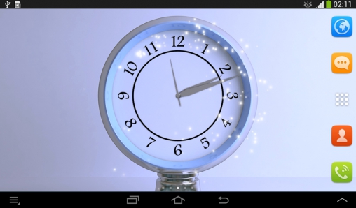 Скачать бесплатные живые обои С часами для Андроид на рабочий стол планшета: Silver clock.