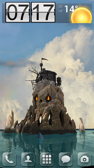 Скачать бесплатные живые обои Пейзаж для Андроид на рабочий стол планшета: Skull island 3D.