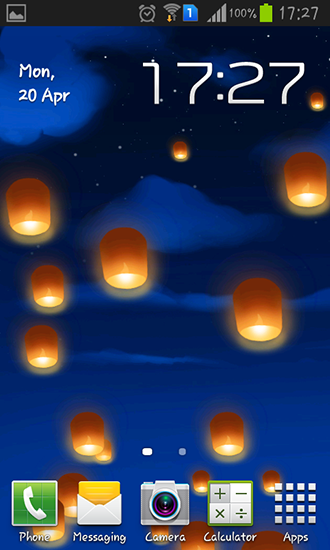 Sky lanterns - скачать живые обои на Андроид 5.1 телефон бесплатно.