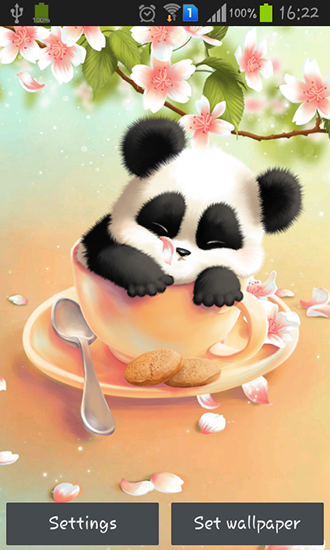 Скачать бесплатно живые обои Sleepy panda на Андроид телефоны и планшеты.