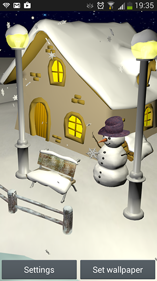 Скачать бесплатные живые обои Интерактивные для Андроид на рабочий стол планшета: Snowfall 3D.