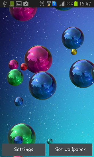 Скачать бесплатно живые обои Space bubbles на Андроид телефоны и планшеты.