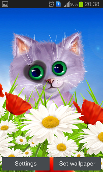 Скачать бесплатные живые обои Животные для Андроид на рабочий стол планшета: Spring: Kitten.