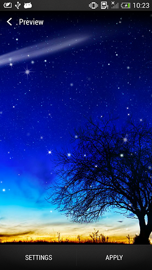 Скачать бесплатные живые обои Пейзаж для Андроид на рабочий стол планшета: Starry night.