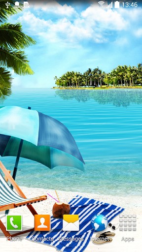 Summer beach - скачать живые обои на Андроид 4.0. .�.�. .�.�.�.�.�.�.�.� телефон бесплатно.
