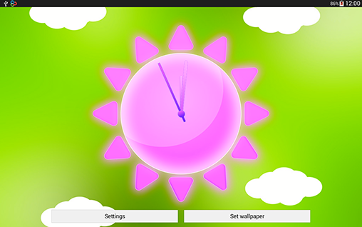 Скачать бесплатные живые обои Фон для Андроид на рабочий стол планшета: Sunny weather clock.