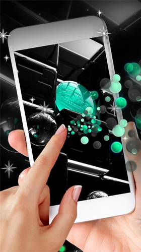 Скачать Tech neon glass ball - бесплатные живые обои для Андроида на рабочий стол.