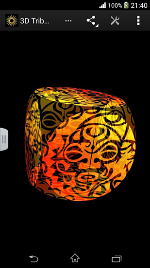 Скачать бесплатные живые обои 3D для Андроид на рабочий стол планшета: Tribal sun 3D.