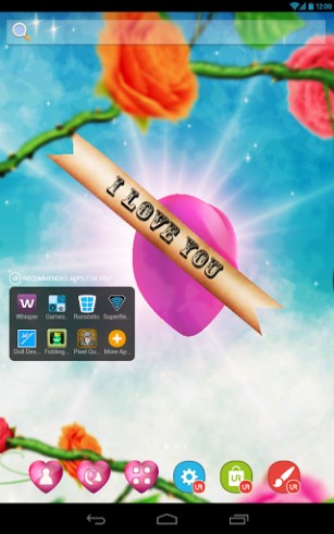 Скачать бесплатные живые обои Цветы для Андроид на рабочий стол планшета: UR: 3D love heart.