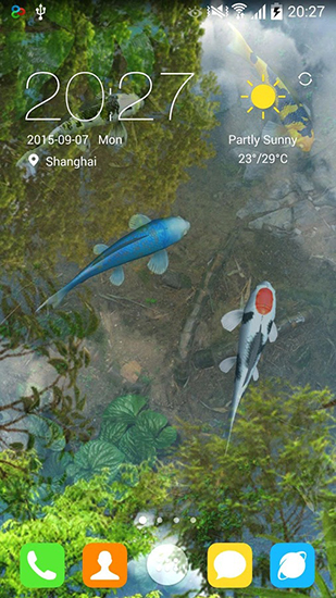 Скачать бесплатные живые обои Аквариумы для Андроид на рабочий стол планшета: Water garden.