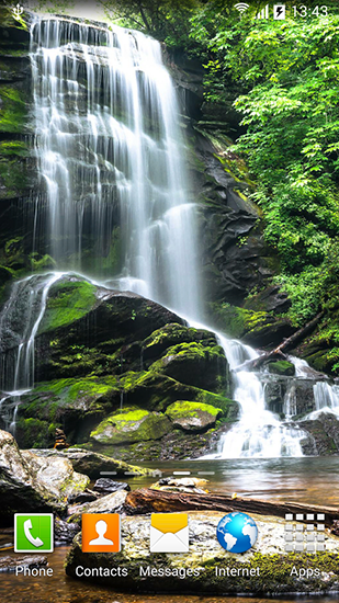 Скачать бесплатные живые обои Пейзаж для Андроид на рабочий стол планшета: Waterfalls.
