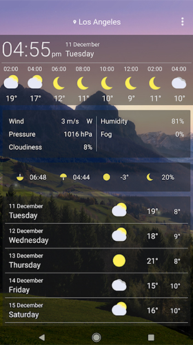 Скачать Weather by SkySky - бесплатные живые обои для Андроида на рабочий стол.