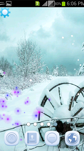 Скачать Winter snowfall by AppQueen Inc. - бесплатные живые обои для Андроида на рабочий стол.