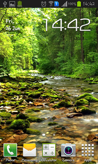 Скачать бесплатные живые обои Пейзаж для Андроид на рабочий стол планшета: Wonderful forest river.