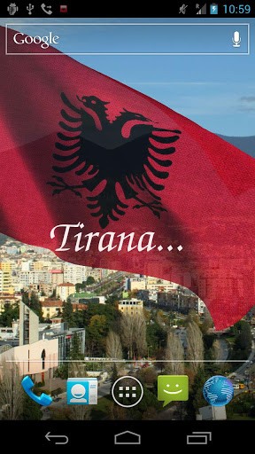 Скачать 3D flag of Albania - бесплатные живые обои для Андроида на рабочий стол.